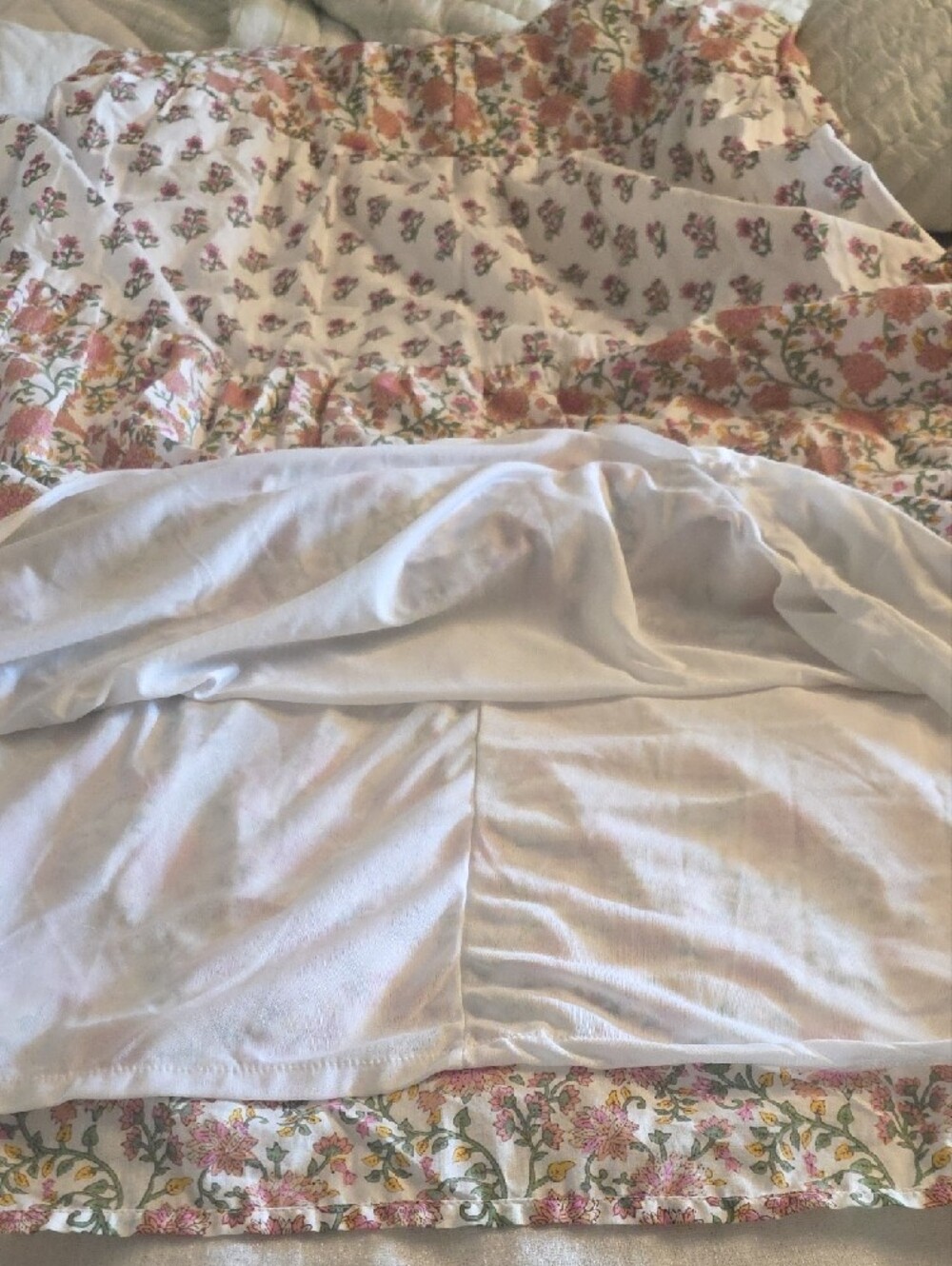 Japna Cotton Cream Maxi Dress with Pink Floral Print Size XL - Picture 13 of 16